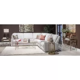 Serenelle Burnished Brass Rectangular Glass Top Occassional Table Set