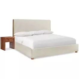 Brasea Beige and Lume Performance Fabric Upholstered Panel Bedroom Set