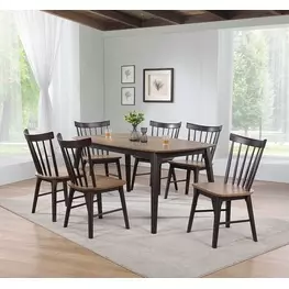 Kensington Black and Natural Rectangular Leg Dining Room Set