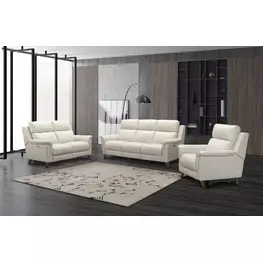 Kester Laurel Cream Leather Power Reclining Living Room Set with Power Headrest and USB Charging