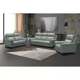 Kester Lorenzo Mint Leather Power Reclining Living Room Set with Power Headrest and USB Charging