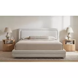 Tory Pebble Upholstered Platform Bedroom Set