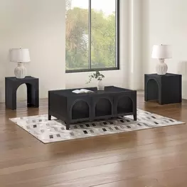 Fitzgerald Black Rectangular Occasional Table Set