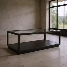 Glaze Onyx Rectangular Glass Top Occassional Table Set