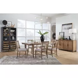 Lindon Belgian Wheat Extendable Rectangular Dining Room Set