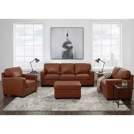 Langston Nutmeg Leather Living Room Set