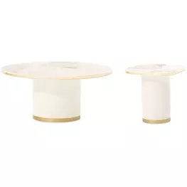 Gineverra Ivory Gold Round Occassional Table Set