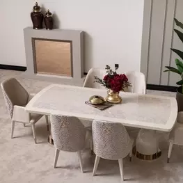 Lisbon Silken Matte Cream Dining Room Set
