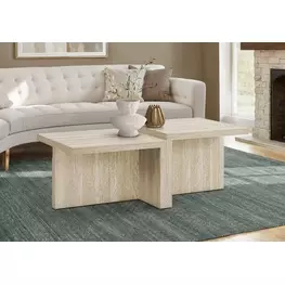 2891 Travertine Stone Rectangular Occasional Table Set