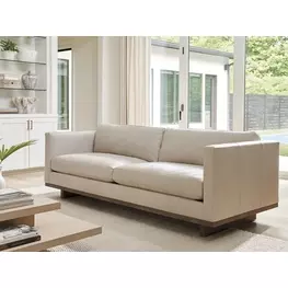 Sunset Key Cream Leather Brixton Living Room Set
