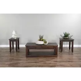 Ember Grace Dark Brown Rectangular Occassional Table Set