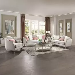 Kasa Beige Living Room Set with Pillows
