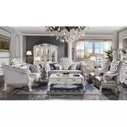 Dresden Beige Living Room Set with Nailhead Trim