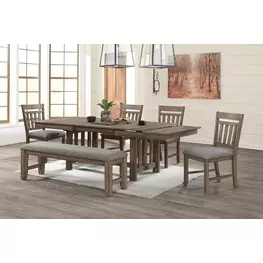 Harrisburg Walnut Brown Extendable Rectangular Dining Room Set