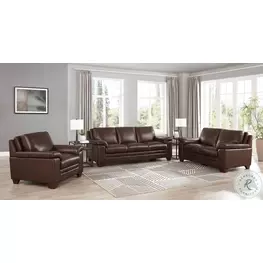 Ironvale Chestnut Leather Living Room Set