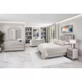 Marin Greige Upholstered Panel Bedroom Set