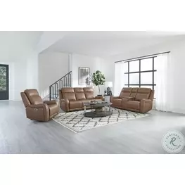 Hawthorne Butternut Power Reclining Living Room Set with Power Headrest