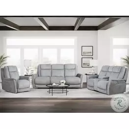 Oscar Hudson Grey Zero Gravity Power Reclining Living Room Set