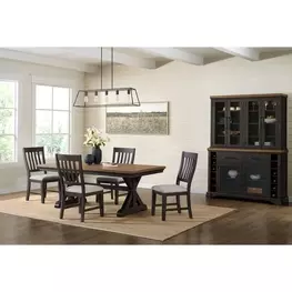 Johnshaven Espresso and Brown Extendable Dining Room Set
