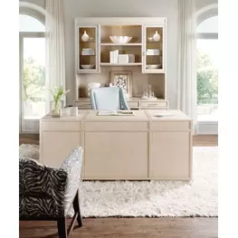 Marlowe Polished Limestone Leather Executive Home Office Set