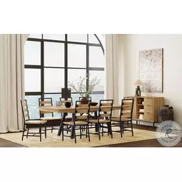 Newport Natural Oak Extendable Trestle Dining Room Set