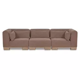 June Dark Brown Performance Fabric Modular Sofa Sectional with Pillows