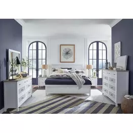 Windmill Harbour White Whisp and Sand Panel Bedroom Set