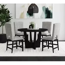 Salem Black 52" Round Counter Height Dining Room Set