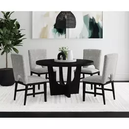 Salem Black 52" Round Dining Room Set