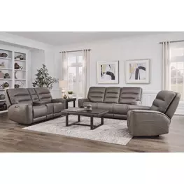 Lawmere Sydney Brunette Zero Gravity Triple Power Reclining Living Room Set with USB Charging