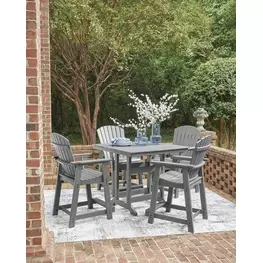 Ross Cove Dark Gray 42" Square Outdoor Counter Height Dining Room Set