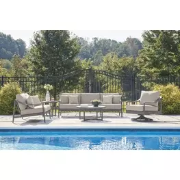 North Island Gray Performance Fabric Outdoor Living Room Set