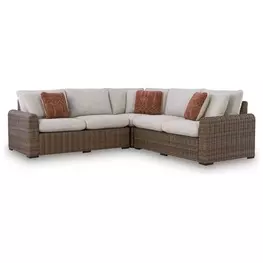 Angel Island Beige Performance Fabric Outdoor Modular Sectional