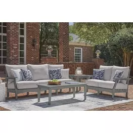 Lone View Bay Gray Rectangular Outdoor Occasional Table Set