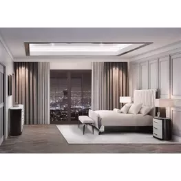 Paris Chic Espresso Upholstered Sleigh Bedroom Set