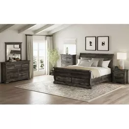 Hyde Charcoal Sleigh Storage Bedroom Set