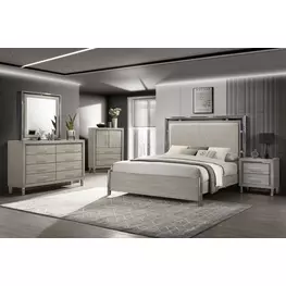 Lennox Gray Upholstered Panel Bedroom Set