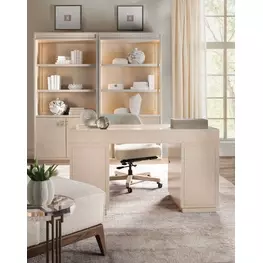 Marlowe Polished Limestone Leather Home Office Set