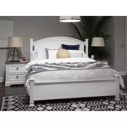 Crownfall Whisper White and Cerused Nutmeg Panel Bedroom Set