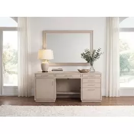 Marlowe Polished Limestone Credenza Home Office Set