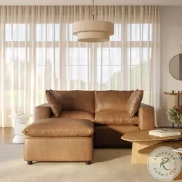 Cali Cognac Brown Leather Modular Sectional