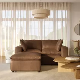 Cali Cognac Brown Leather Modular Sectional