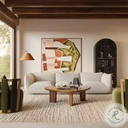 Arezza Stone White Basketweave Modular Living Room Set