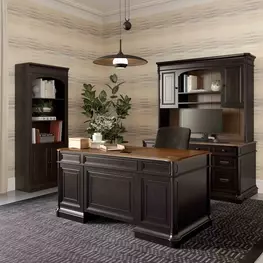 Roanoke Black 66" Executive Home Office Set