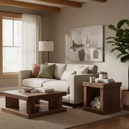 Sequoia Walnut Square Occasional Table Set