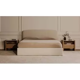 Joan Cream Upholstered Storage Platform Bedroom Set