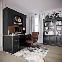 Roanoke Black Credenza Home Office Set