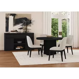Camelot Black Round Dining Room Set