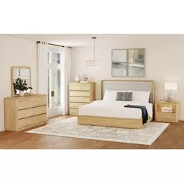 Camelot Natural and Gray Upholstered Bedroom Set