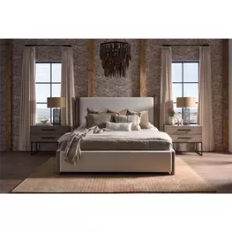 Abode Beige and Boulder Upholstered Panel Bedroom Set